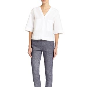 Theory Risatanee Top in Light Poplin
